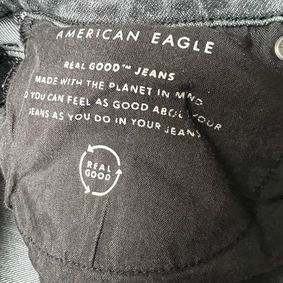 American Eagle Black Acid Wash Jeans - Picture 3 of 5